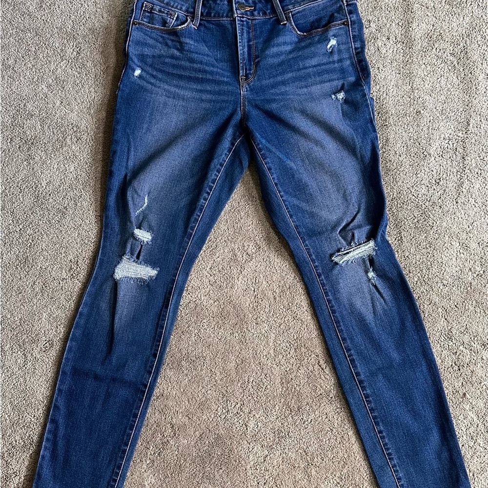 Old Navy Blue Skinny Distressed Jeans